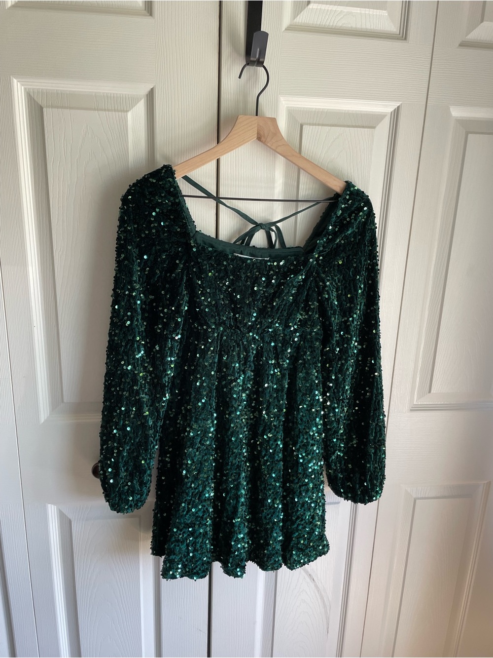Altar'd State Emerald Green Sequin Mini Dress